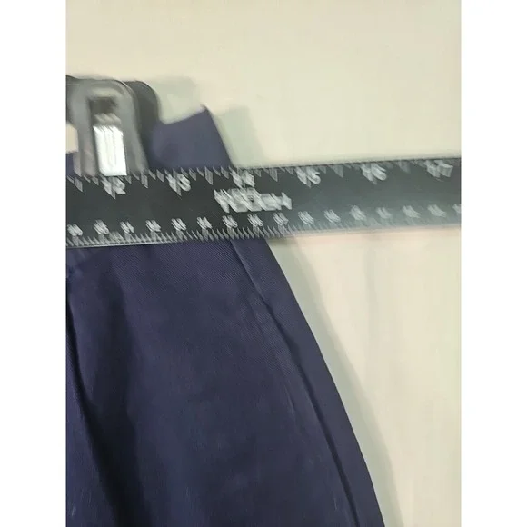 VTG Ralph Lauren Polo Sport Women's Chino Shorts 8 Pleated Front High Waist Navy - Picture 6 of 8